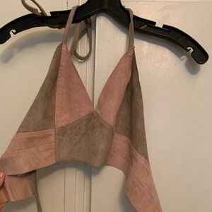 Crop top pink and tan